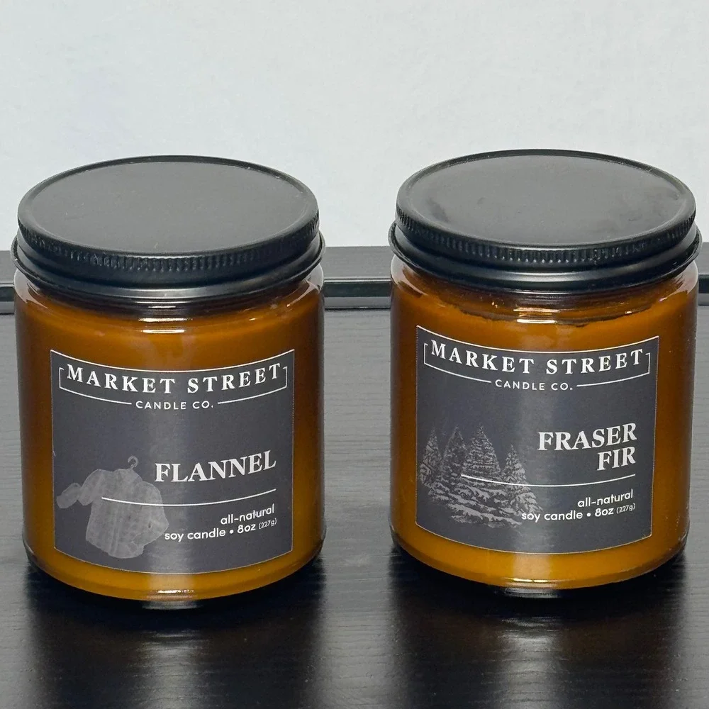 Market Street Candle Co. Amber Twist Collection Soy Candle Set